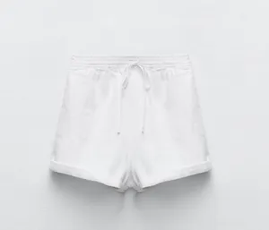 ZARA roller cotton white shorts thumbnail 8
