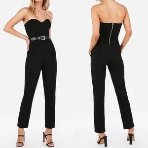 Express Strapless Sweetheart Neck Slant Pockets‎ Stretchy Jumpsuit Black Size 2 thumbnail 7