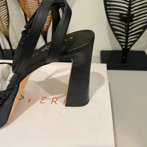 Katy Perry Black Strappy Woven Heels size 9 thumbnail 3