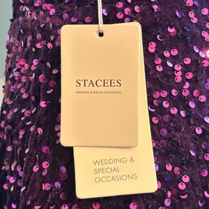 Stacees Regency Sequin One-Shoulder Dress - Rich Purple. Size 12 nwt thumbnail 6