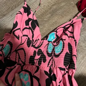 Zara Pink Black Floral Cotton Poplin‎ Midi Dress Size S thumbnail 15