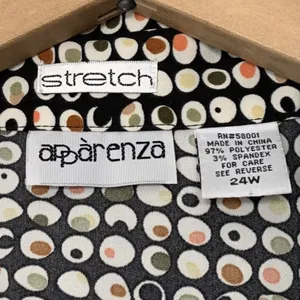 Apparenza Plus Size 24W Stretch Geometric Retro Polka Dot Artsy Y2K Disco Top thumbnail 2