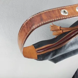 Dooney & Bourke Black Tan Pebbled Leather Patterson Paige Shoulder Hobo‎ Bag thumbnail 7