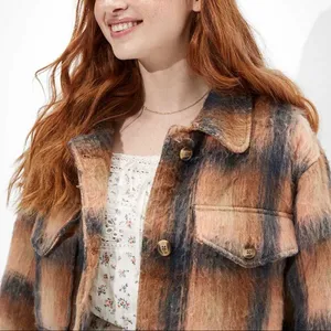 American Eagle Brushed Plaid Shacket thumbnail 7
