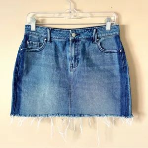 PACSUN | Blue Denim Cut-off Mini Skirt Sz 25 thumbnail 2