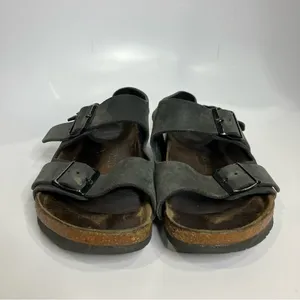 Birkenstock Milano black‎ leather sandals casual trendy womens size 37 / 6 thumbnail 3