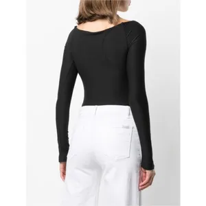 ALIX NYC Jansen Black Sweatheart Neckline Long sleeve Thong‎ Bodysuit thumbnail 3