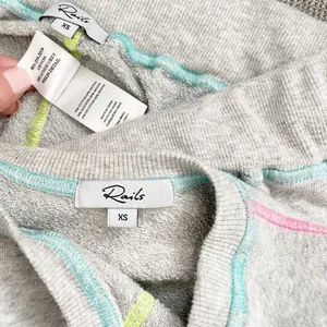 RAILS Theo Top & Devon Bottom Neon Heather Gray Sweat Set XS thumbnail 6
