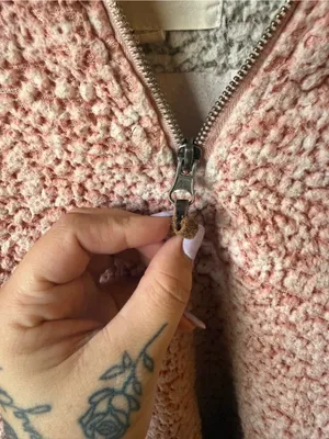 Thread & Supply Pink Sherpa Quarter Zip Pullover Fleece Cozy Size Small thumbnail 3