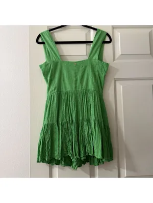 PQ Swim Everly Green Romper Mini Dress Sz XS / S Women’s Viscose thumbnail 10