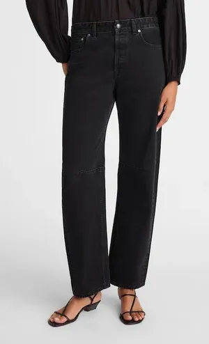 Madewell The Darted Barrel-Leg Jean button fly washed black NW235 Size 33 NWT thumbnail 1