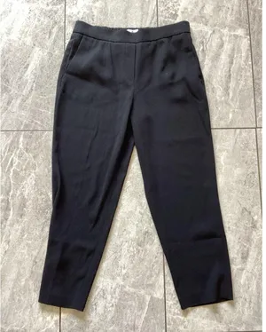 Aritzia Babaton Black Crepe Cohen Tapered Ankle Trouser Pants High Rise 8 thumbnail 2