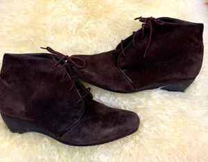 Munro suede leather lace up ankle boots brown thumbnail 1