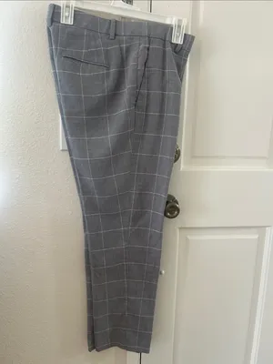 Ann Taylor Gray Windowpane Cropped Dress Pants thumbnail 3