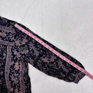 LUCKY BRAND Top Blue Pink Floral Pin-tucked Front Boho 3/4 sleeve shirt size‎ M thumbnail 10
