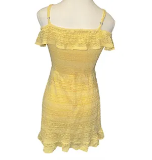 Live to be spoiled Ruffled crochet off the shoulder dress thumbnail 5