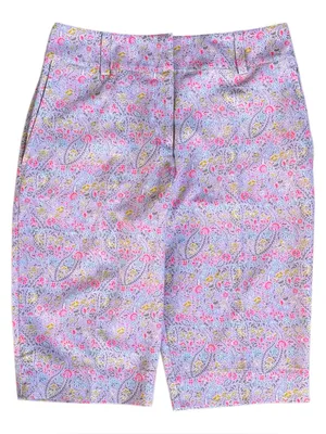 Like New Nike Golf Bermuda Shorts Lavender Floral Paisley Size 8 thumbnail 1