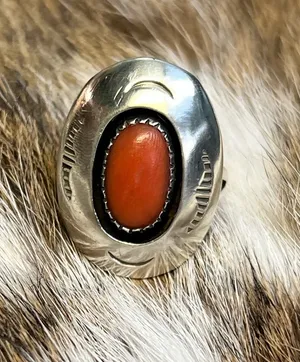 Orange Sterling Silver Ring thumbnail 1