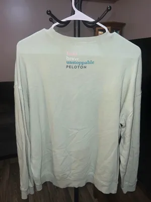 Peloton Crewneck Sweatshirt in Light Mint with Logo thumbnail 2