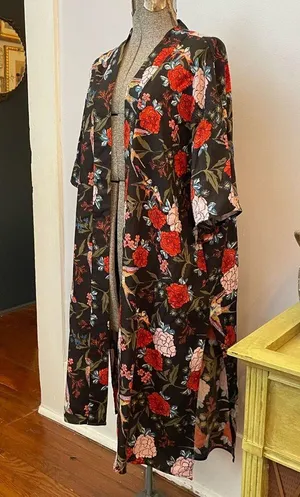 Gibson Latimer Floral Kimono Floral Boho Hippie Duster - Size Medium thumbnail 3