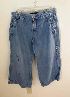 Calvin Klein Jeans Womens Size 6 Capri Trouser Crop Wide Leg Pockets Palazzo Y2K thumbnail 1