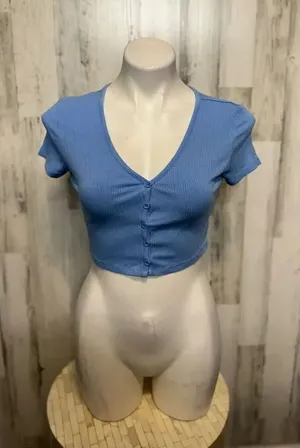 Blue crop top Blue thumbnail 1
