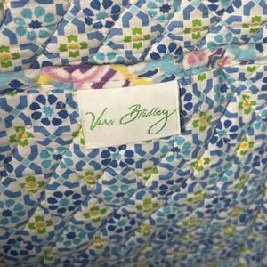 Vera Bradley Capri Blue Tic Tac Tote Quilted Paisley Shoulder Bag Large Retired thumbnail 4