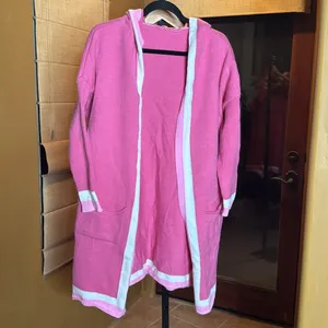 Vibrant Color Block Knit Long Cardigan - Soft & Oversized Size XL thumbnail 9