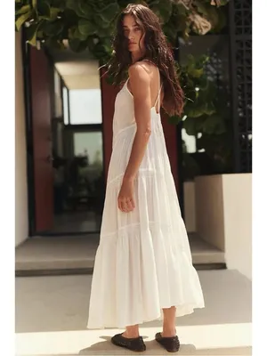 Free People Bohemian Ethereal Billowy Horizon Coast Maxi Dress White XL NWT thumbnail 4