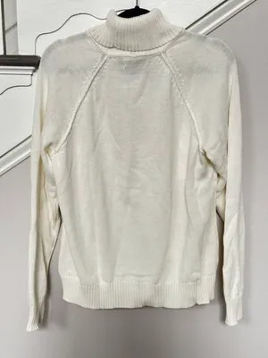 NWT Luxsoft Turtleneck Sweater White Size Large thumbnail 9