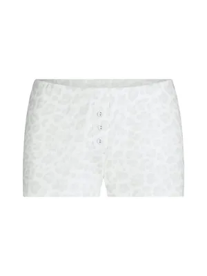 Skims heavy pointelle pacific leopard print shorts limited edition size xl NWT thumbnail 2