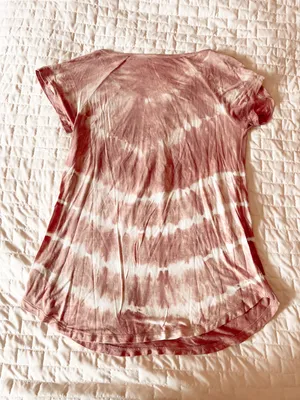 Soft & Sexy Pink Tie Dye Lace Up Top Size XS thumbnail 2