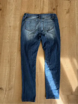 Kancan Jeans Size 15/31 Dark Wash Distressed Straight Leg High Rise Denim thumbnail 5