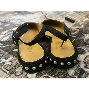 J.Crew Women's Black Embellished Pearl Heel‎ Slingback Flat Shoes Sz 8 BU506 thumbnail 5