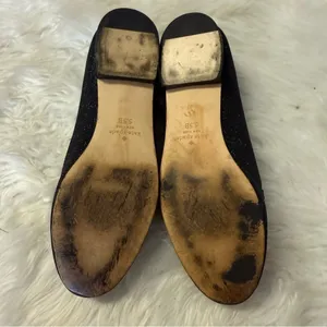 Kate Spade New York Black Glitter Loafers Flats Bow Charm Size 5.5B thumbnail 6