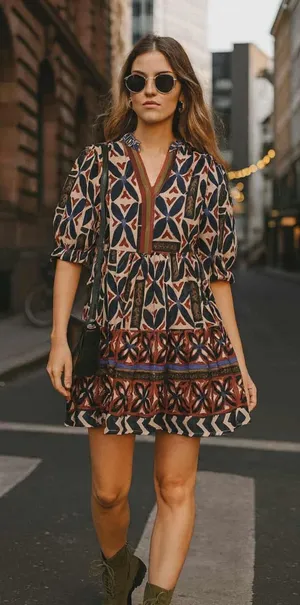 THML Geometric Print Boho Dress Size Small thumbnail 1
