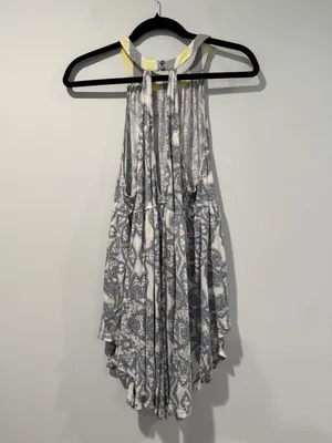 Free People Mini Dress Womens Medium Boho Flowy Euro Summer Festival Indie Linen thumbnail 2