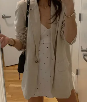 H&M Linen Cream Blazer thumbnail 1