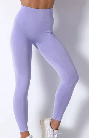 Set Active Light Purple Seamless High Rise Leggings‎ thumbnail 1