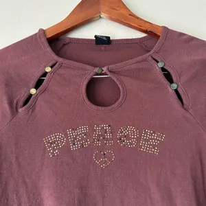 Urban Outfitters Y2K Style Peace Crop Top Size Large thumbnail 6