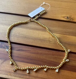 BAUBLEBAR Mila Pisa Crystal & Yellow Gold Tone Bead Necklace Statement NWT thumbnail 1