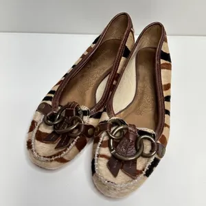 Matisse Zebra Calf Hair Moccasin Loafers Brown Tan‎ Black Size 6.5M thumbnail 4