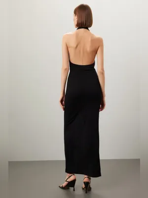 IRO Rubini Dress Black Halter Midi thumbnail 3