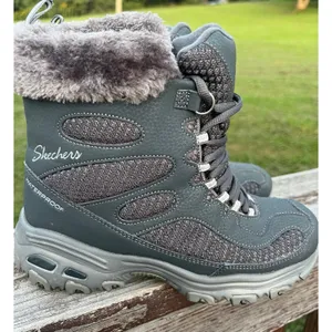 Skechers Women's D'Lites Snow Plaza Mid Calf Boot 7 M Charcoal thumbnail 3