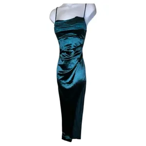 Windsor Strapless Satin Dress in Emerald thumbnail 5