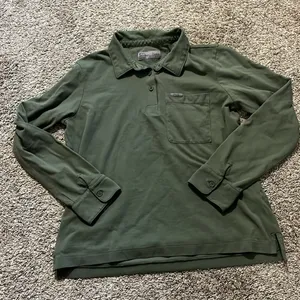 FIGSPRO Pique Longsleeve Polo Top Olive‎ Green Medium thumbnail 8