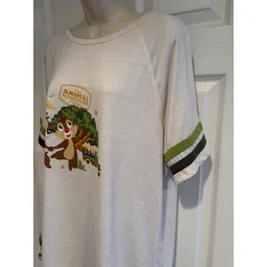 Disney Parks Animal Kingdom 1998 Chip Dale Raglan Graphic Tee White Green‎ 3X thumbnail 6