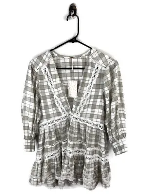Free People Time Out Lace Tunic Boho Top thumbnail 2