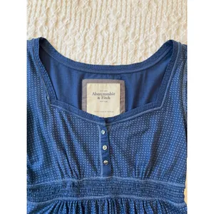 Abercrombie & Fitch Y2K Babydoll Top Henley 3/4 Sleeve Navy Size Large Vintage thumbnail 2