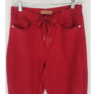 Judy Blue Garment Dyed Red Drawstring Skinny Jeans Size 7/28 thumbnail 4